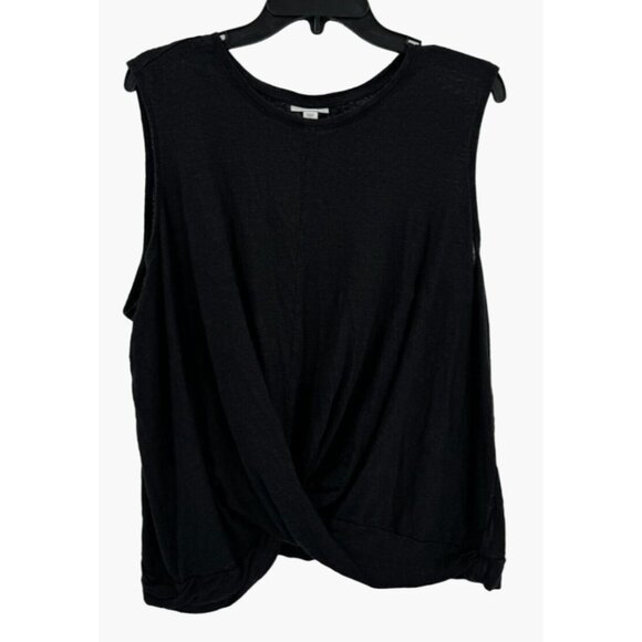 J.Jill Blue Linen Knit Draper Twist Front Tank Top LARGE Sleeveless shirt Tank S - Picture 2 of 7
